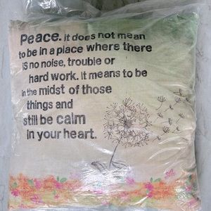 Natural Life 18” Pillow - “Peace”
